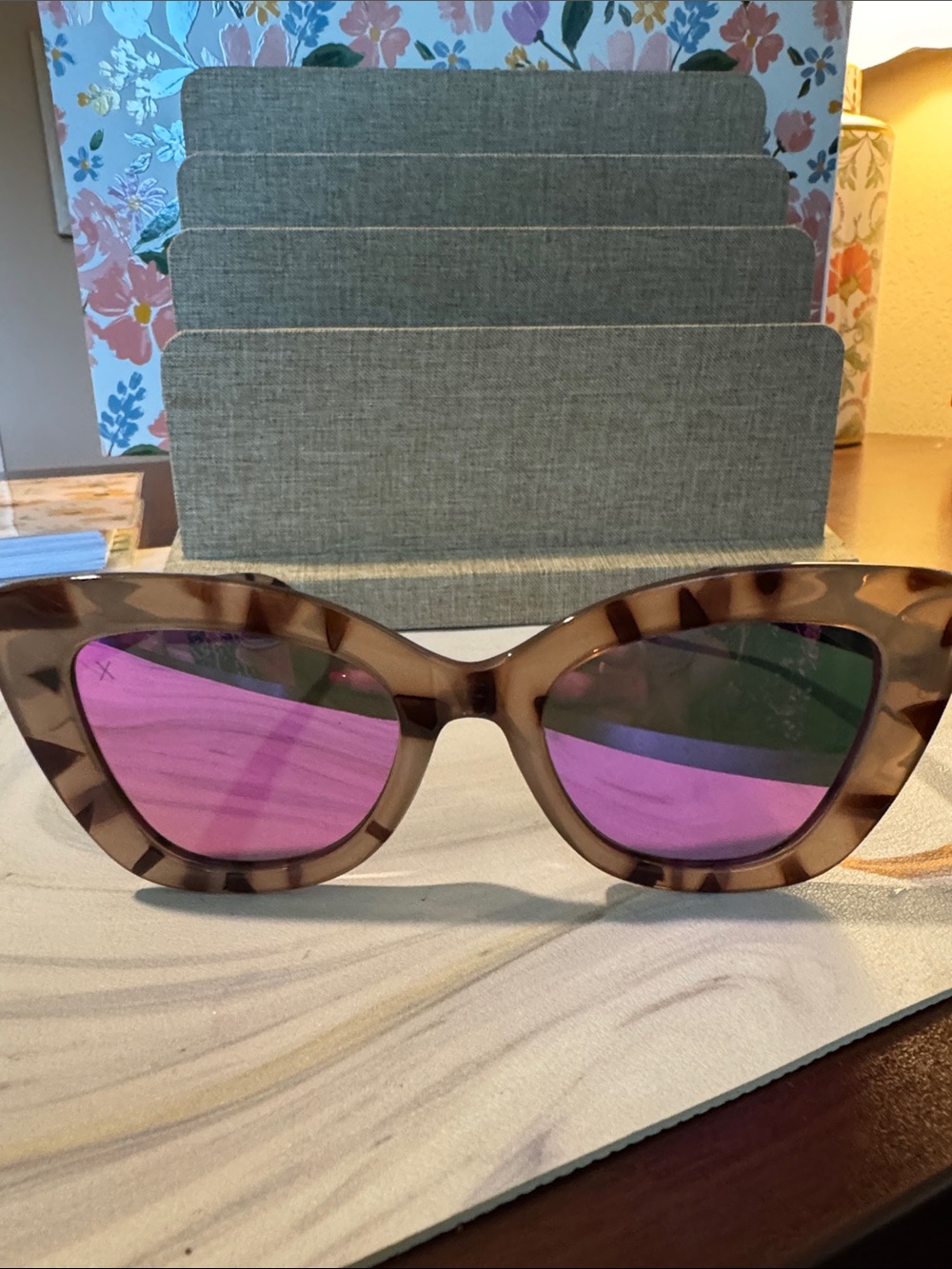 Dime Beverly Tortoiseshell Sunglasses with mirrored Lenses